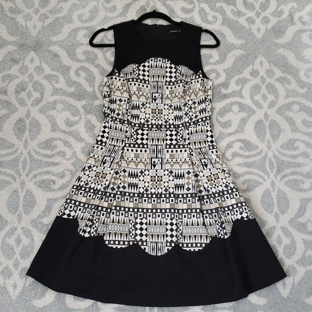 J. McLaughlin Geometric A-line dress